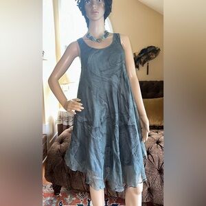 Nicholas K Sleeveless Dark Blue/Slate Slip on Dress Sz S